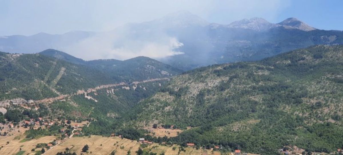 Helikopter Vojske Crne Gore uključen u gašenje požara na planini Vojnik