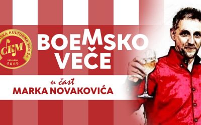 Večeras u KIC-u boemsko veče u čast Marka Novakovića