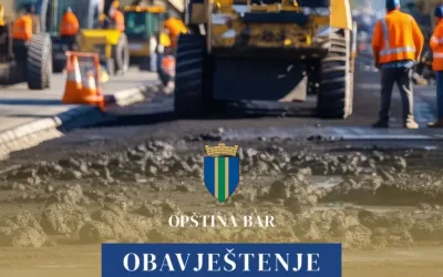 Opština Bar: Obustava saobraćaja na Bulevaru JNA