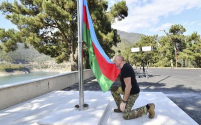 Alijev podigao zastavu Azerbejdžana u Nagorno-Karabahu